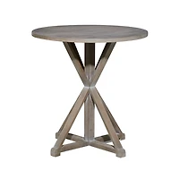 Rustic Graywash Hourglass Side Table