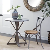 Rustic Graywash Hourglass Side Table