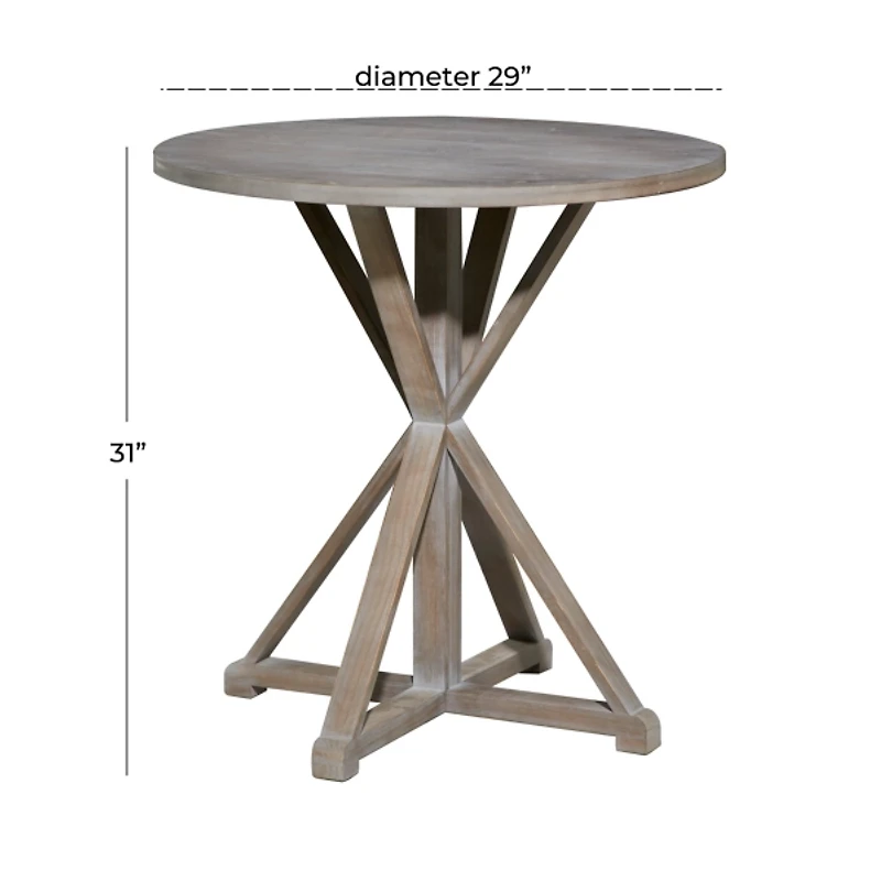 Rustic Graywash Hourglass Side Table