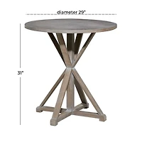 Rustic Graywash Hourglass Side Table