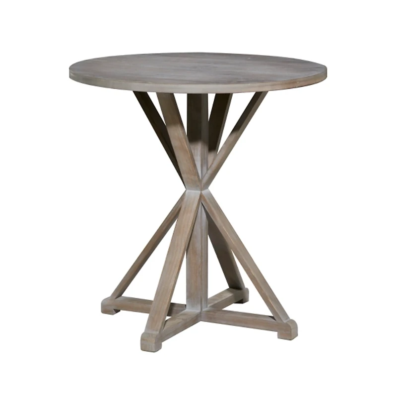 Rustic Graywash Hourglass Side Table