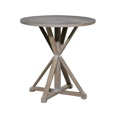 Rustic Graywash Hourglass Side Table