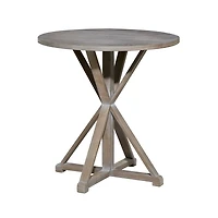 Rustic Graywash Hourglass Side Table