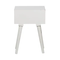 White Wood Carved Drawer Accent Table