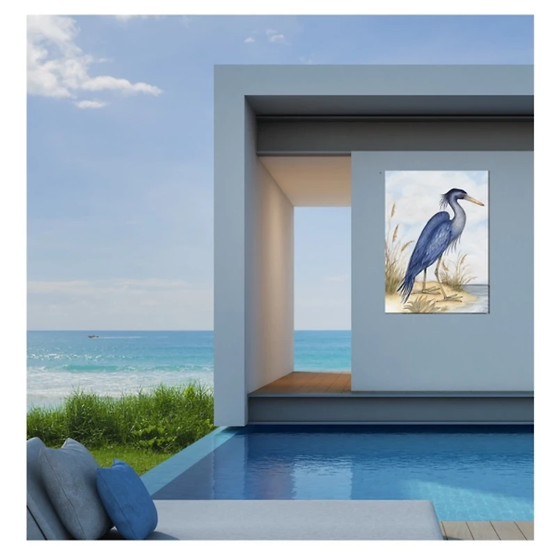 Great Blue Heron Outdoor Canvas Art Print
