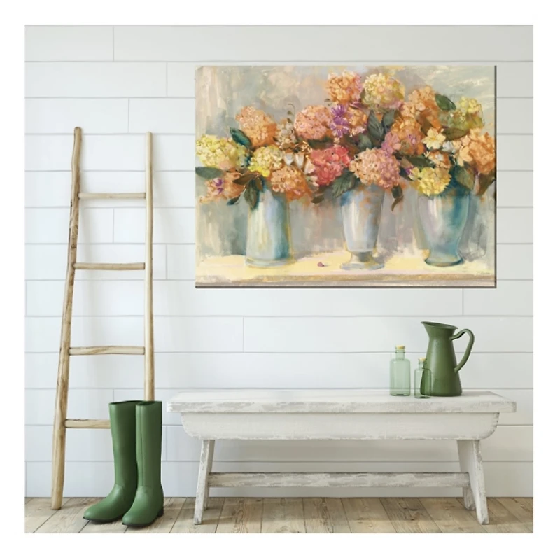 Spiced Hydrangeas Outdoor Canvas Art Print