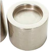 Silver Hammered Metal Candle Holders, Set of 3