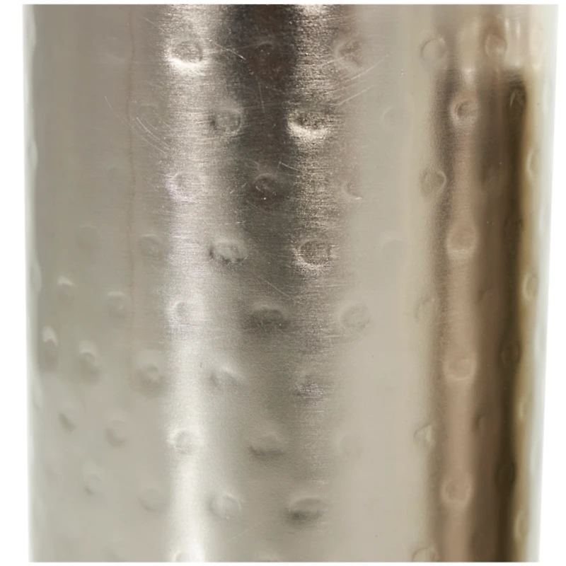 Silver Hammered Metal Candle Holders, Set of 3