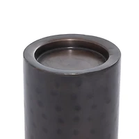 Brown Hammered Metal Candle Holders, Set of 3