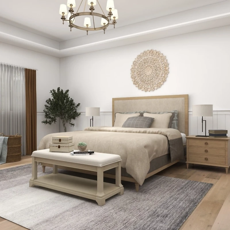 White Distressed Burlap Wooden Boxes, Set of 2