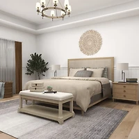 White Distressed Burlap Wooden Boxes, Set of 2