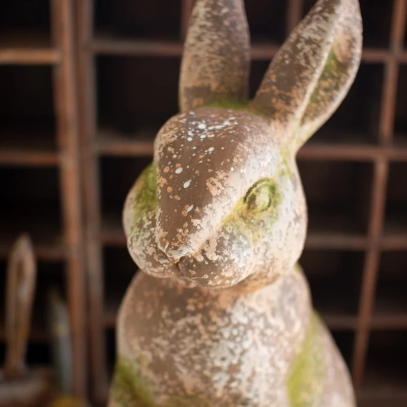 Faux Concrete Rabbit Outdoor Statue