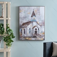Gold Foil Steeple Framed Canvas Art Print