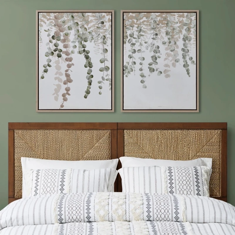 Eucalyptus Waterfall Canvas Art Prints, Set of 2