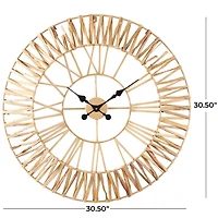 Gold Seagrass and Metal Wall Clock