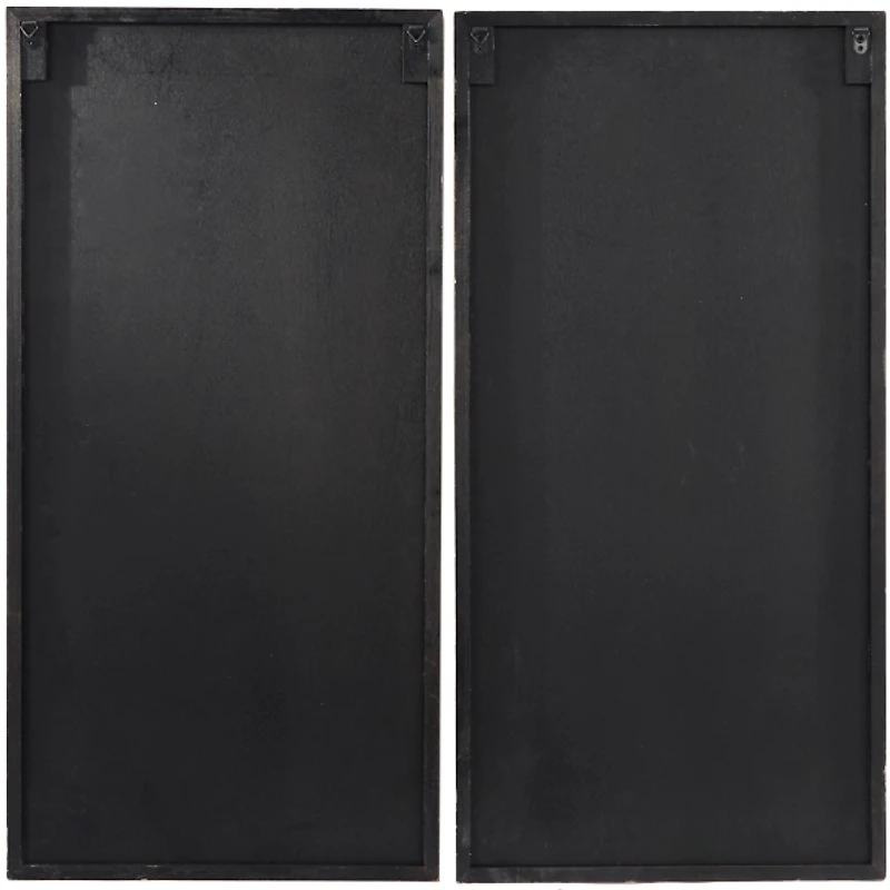 Natural Diamond Wood Panel Wall Plaques, Set of 2