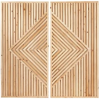 Natural Diamond Wood Panel Wall Plaques, Set of 2