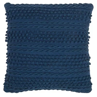 Navy Textured Stripes Pillow