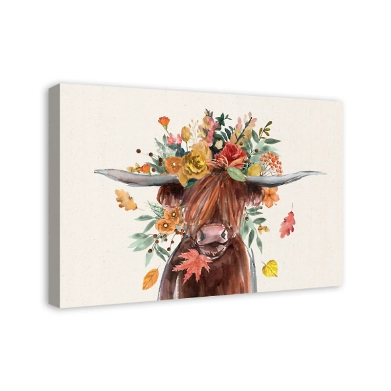 Harvest Highland Cow Canvas Art Print