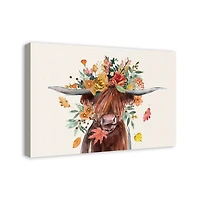 Harvest Highland Cow Canvas Art Print