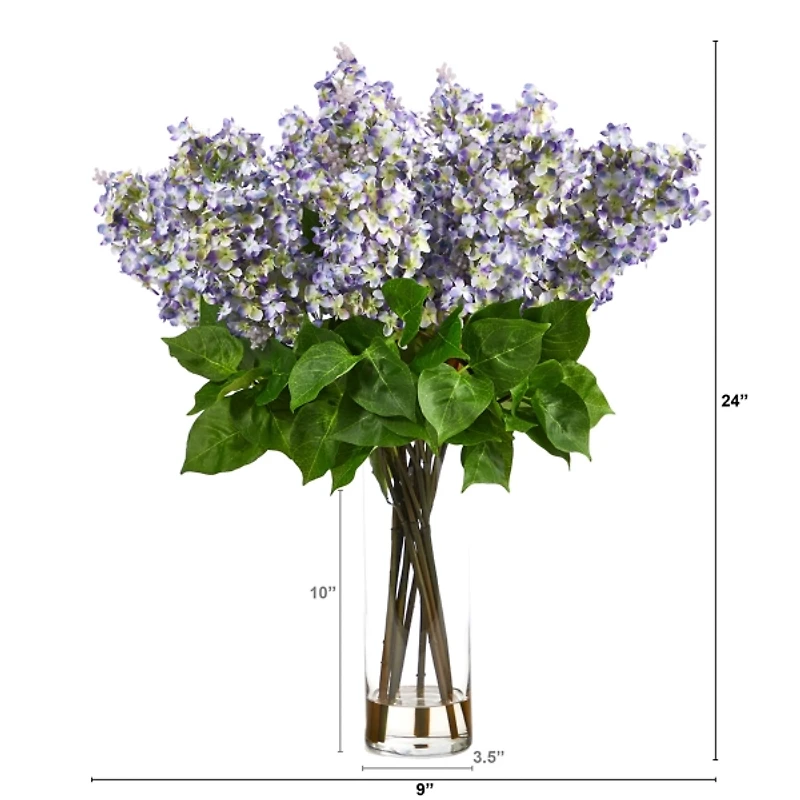 Lilac Arrangement in Glass Vase