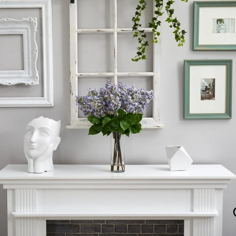 Lilac Arrangement in Glass Vase