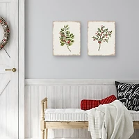 Holly Berries Canvas Art Prints, Set of 2