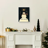 Believe Snowman Canvas Art Print