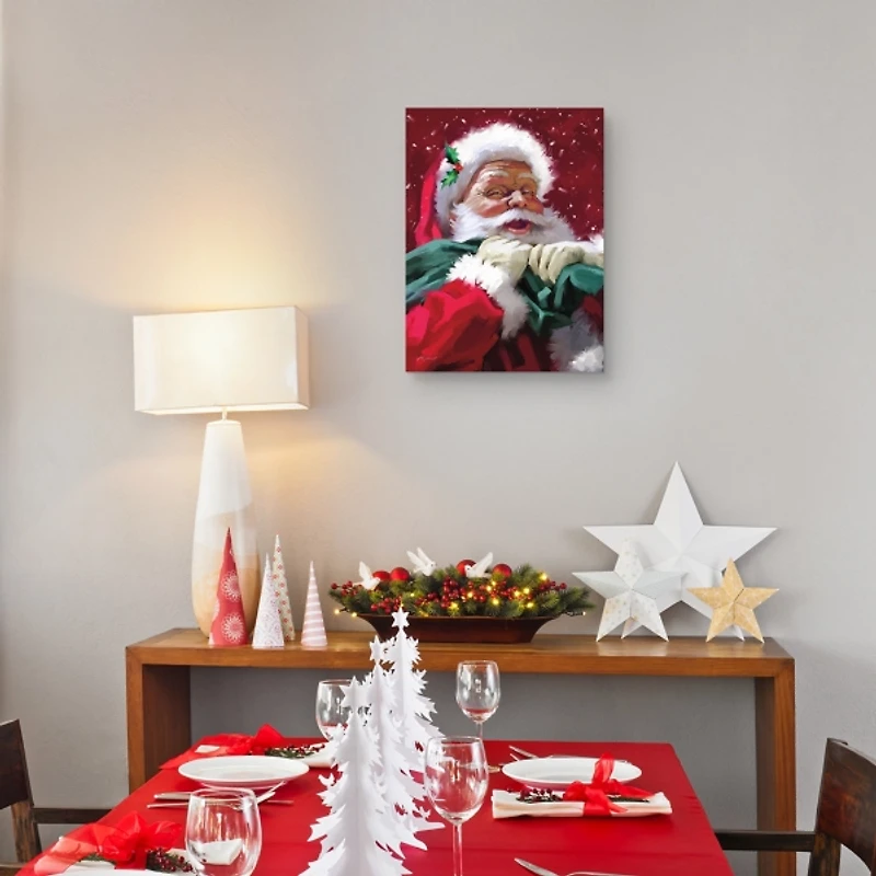 Red Jolly Santa Canvas Art Print