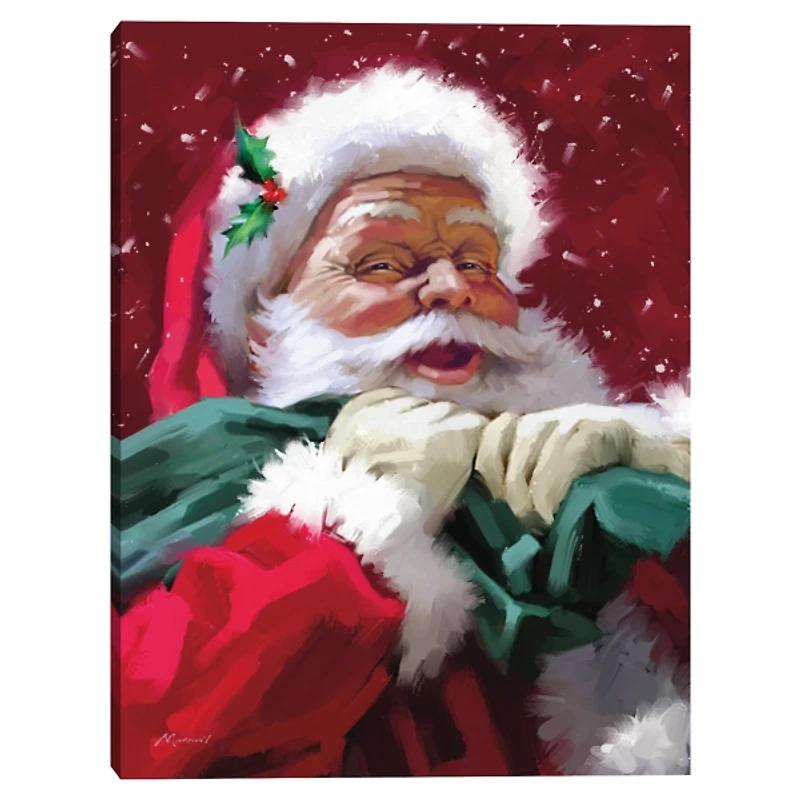 Red Jolly Santa Canvas Art Print