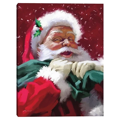 Red Jolly Santa Canvas Art Print