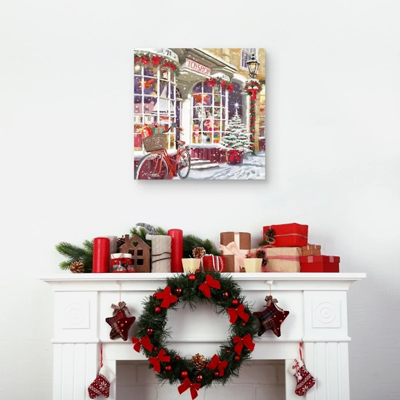 Christmas Toy Shop Storefront Canvas Art Print