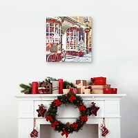 Christmas Toy Shop Storefront Canvas Art Print