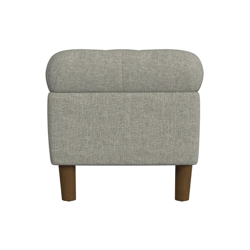 Gray Tufted Upholstered Storage Bench