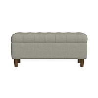 Gray Tufted Upholstered Storage Bench