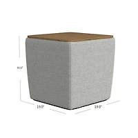 Gray Upholstered Storage Ottoman with Wood Lid