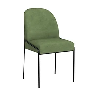 Moss Green Velvet Metal Dining Chair