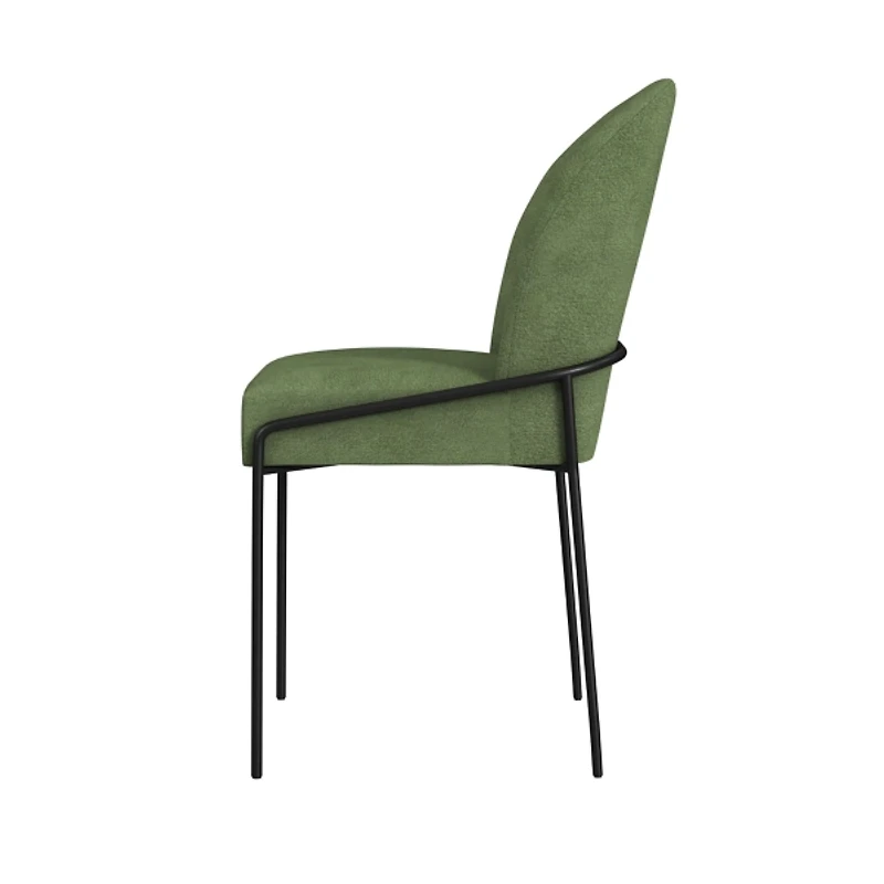 Moss Green Velvet Metal Dining Chair