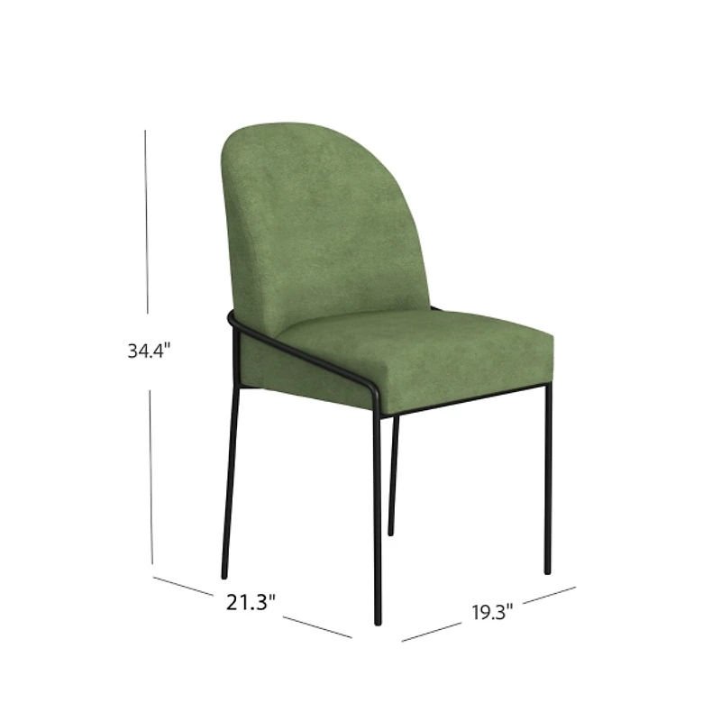 Moss Green Velvet Metal Dining Chair