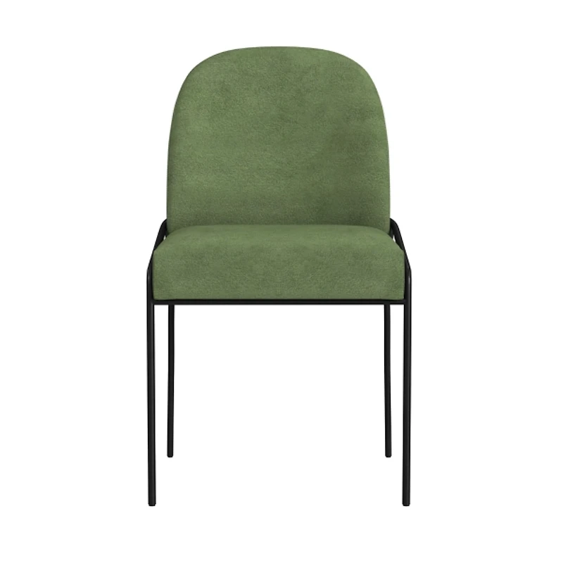 Moss Green Velvet Metal Dining Chair