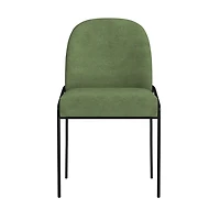 Moss Green Velvet Metal Dining Chair
