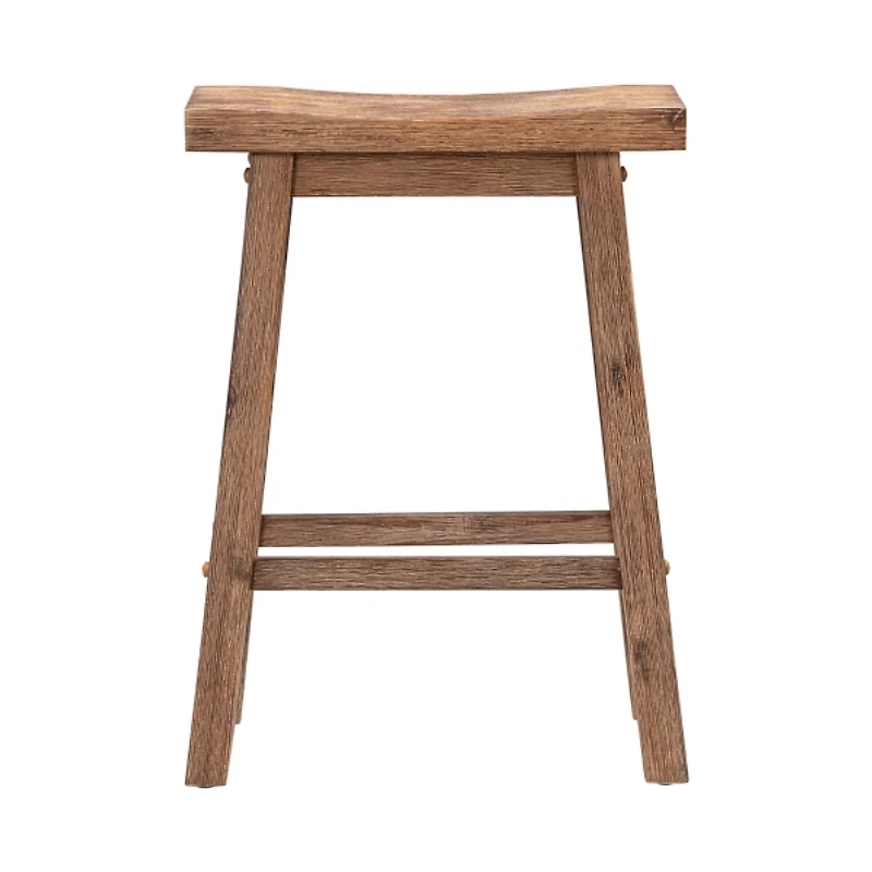 Acacia Barnwood Saddle Counter Stools, Set of 2