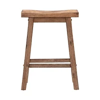 Acacia Barnwood Saddle Counter Stools, Set of 2