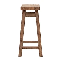 Acacia Barnwood Saddle Counter Stools, Set of 2