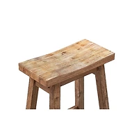 Acacia Barnwood Saddle Counter Stools, Set of 2