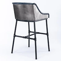 Midnight Blue Faux Leather Parlor Bar Stool
