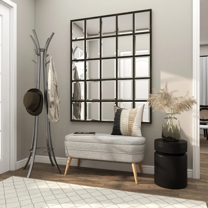 Black Metal Round Drum Accent Table