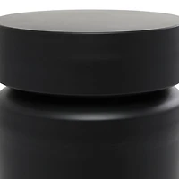 Black Metal Round Drum Accent Table