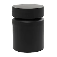 Black Metal Round Drum Accent Table