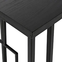 Dark Brown Metal C-Shaped Accent Table